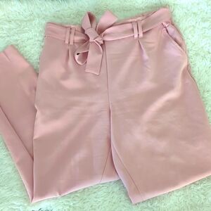 Light Pink Tie-Waist Pants